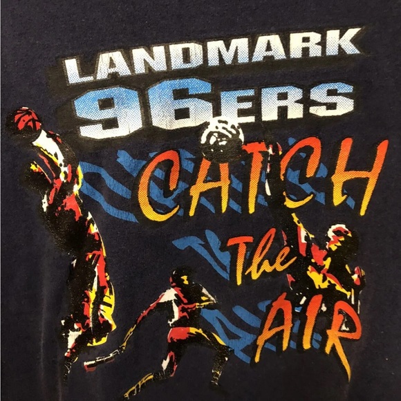 Vintage Landmark 96ers Catch the Air T-Shirt Basketball XL - Picture 10 of 12